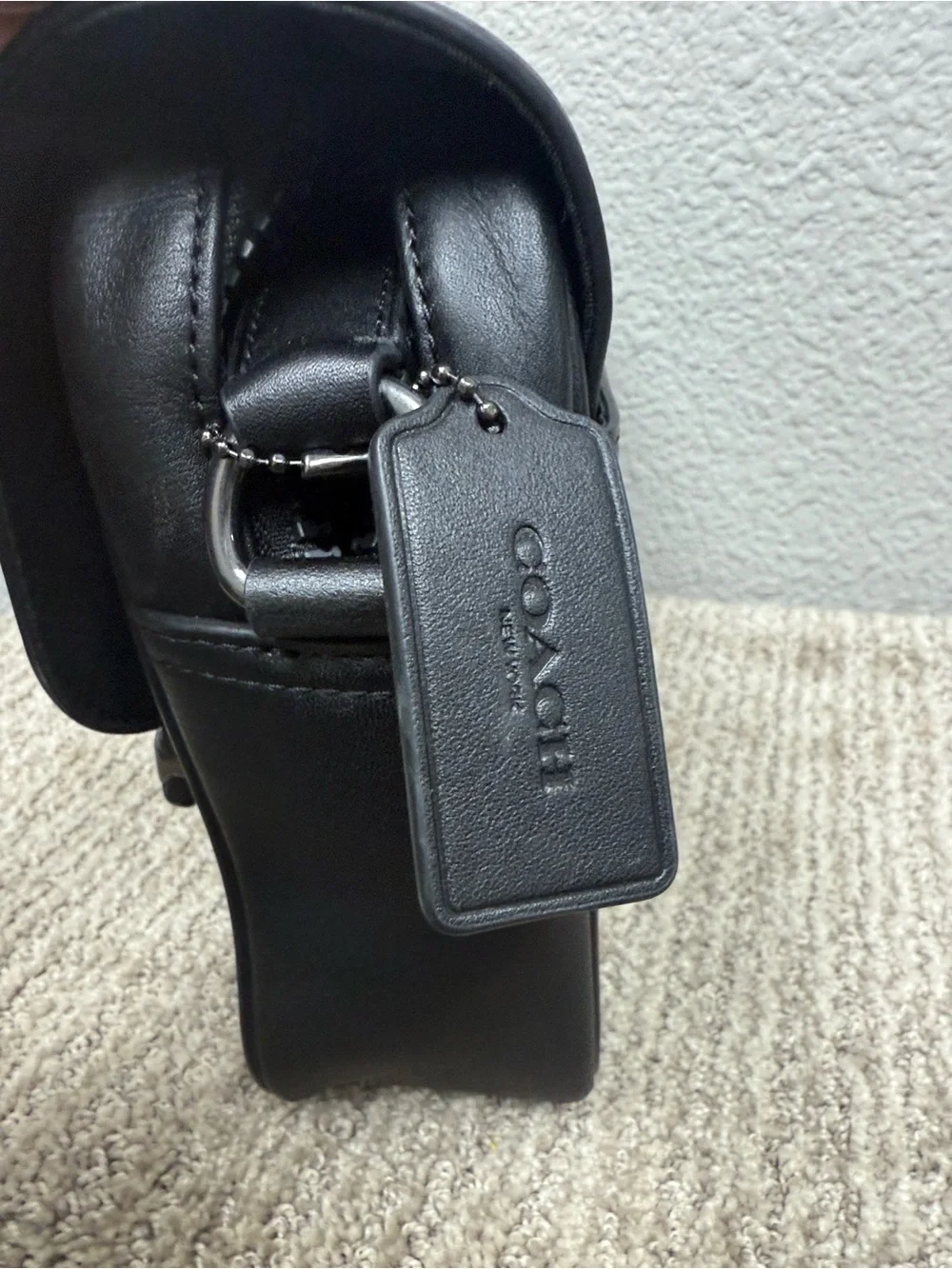 Coach Black Leather Men’s Track Small Messenger Bag - F3380-C2715